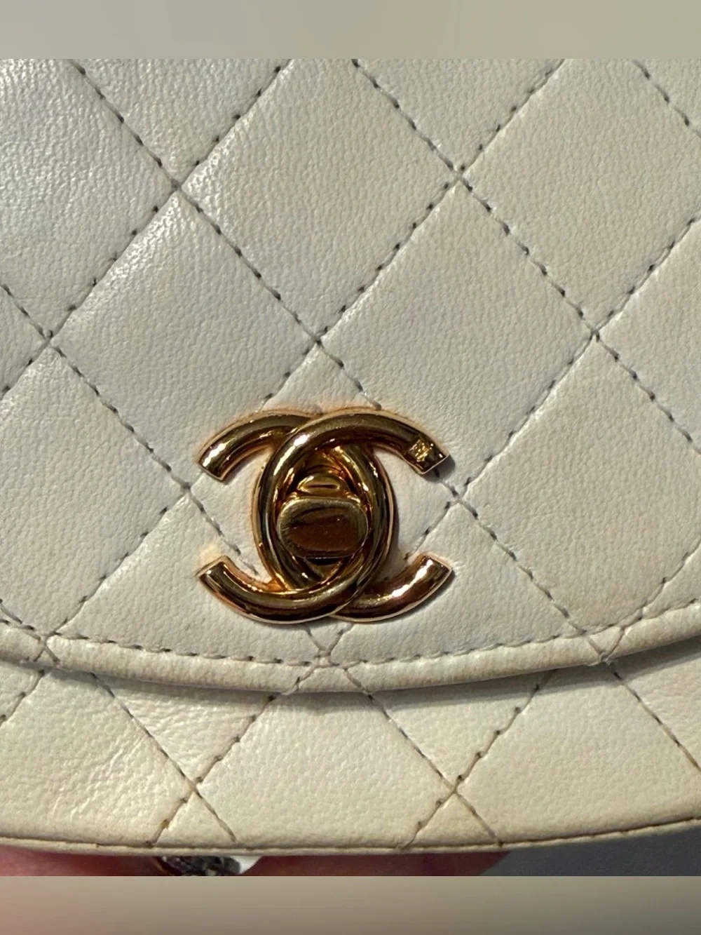 Chanel lambskin quilted mini half moon flap bag classic timeless